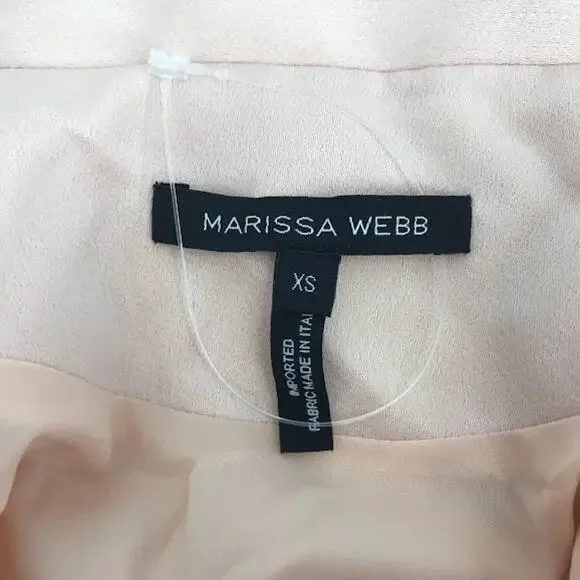Marissa Webb Asher Satin Crepe Blazer Dress XS Double Breasted Tie-Waist NWD